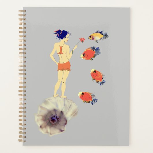 Een meisje met een bloem planner (Voorkant)