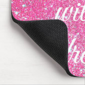 EEN MEISJE MET EEN DREAM Hot Pink Glitter Muismat (Hoek)