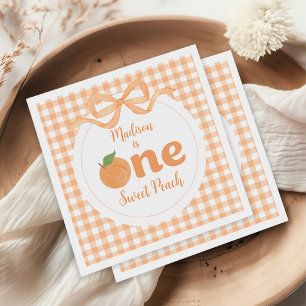 Eén meisje met een fijne peach, 1e verjaardag servet