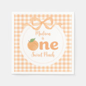 Eén meisje met een fijne peach, 1e verjaardag servet (Voorkant)
