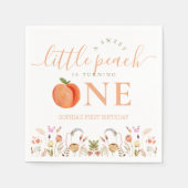 Eén meisje met een fijne peach, 1e verjaardag servet (Voorkant)