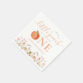 Eén meisje met een fijne peach, 1e verjaardag servet (Hoek)