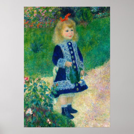 Een meisje met een gieter van Pierre Renoir Poster (Voorkant)