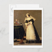 Een meisje met een kamer briefkaart (Voorkant / Achterkant)