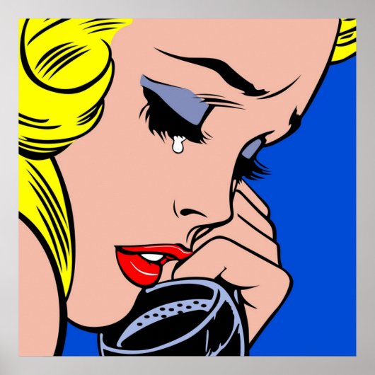 Een meisje met een komisch meisje huilend op de te poster (Voorkant)