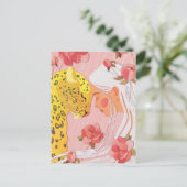 een meisje met een luipaard briefkaart (Staand voorkant)