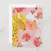 een meisje met een luipaard briefkaart (Voorkant / Achterkant)