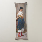 Een meisje met een mand Rozen van Eugen von Blaas Lichaamskussen (Achterkant (Verticaal))