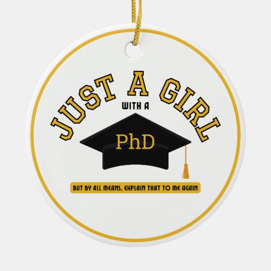 Een meisje met een PhD feminist Keramisch Ornament (Voorkant)