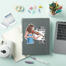 Een meisje met een vioolsticker