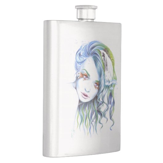 Een meisje met een zwemvrouw Surreal Fantasy Portr Flacon (Rechts)