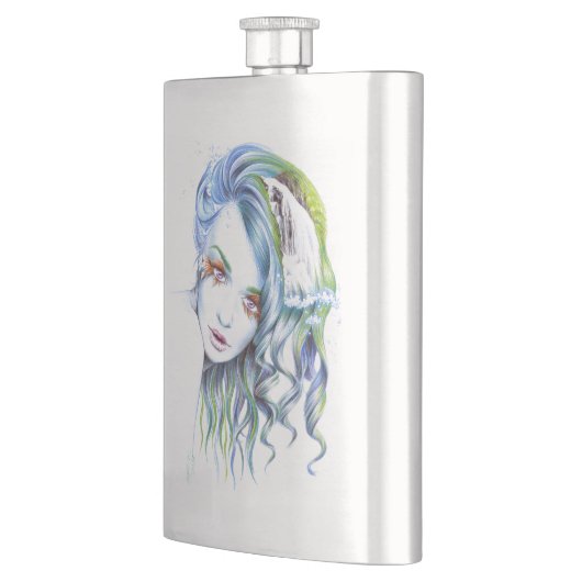 Een meisje met een zwemvrouw Surreal Fantasy Portr Flacon (Links)