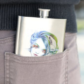 Een meisje met een zwemvrouw Surreal Fantasy Portr Flacon (Voorbeeld)