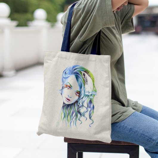 Een meisje met een zwemvrouw Surreal Fantasy Portr Tote Bag