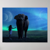 Een meisje met haar Elephant 1 Poster (Voorkant)