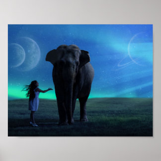 Een meisje met haar Elephant 1 Poster