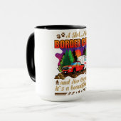 Een meisje met haar grenspoel en haar Hondenliefhe Mok (Voorkant links)