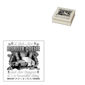 Een meisje met haar grenspoel en haar Hondenliefhe Rubberstempel (Gestempeld)