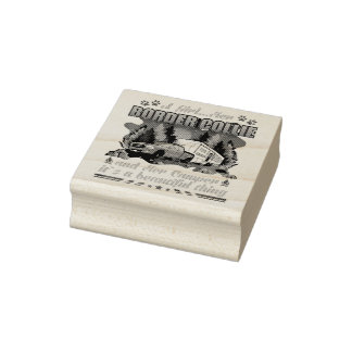 Een meisje met haar grenspoel en haar Hondenliefhe Rubberstempel