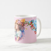 Een meisje met haar kat mok (Voorkant rechts)