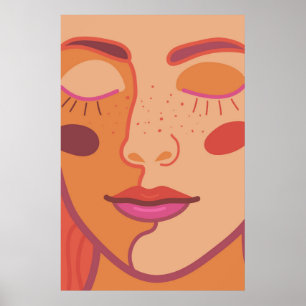 een meisje met haar ogen gesloten poster