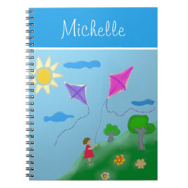 Een meisje met Kites met naam Notitieboek