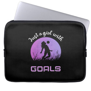 Een meisje met mooie doelen voetbal laptop sleeve