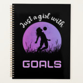 Een meisje met mooie doelen voetbal planner (Voorkant)