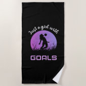 Een meisje met mooie doelen voetbal strandlaken (Voorkant)