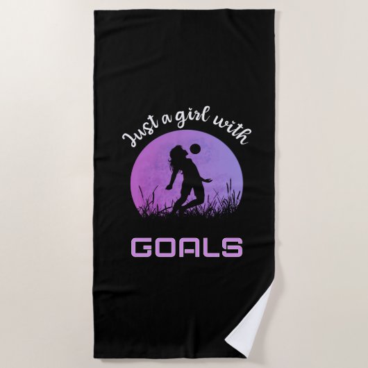 Een meisje met mooie doelen voetbal strandlaken (Voorkant)