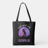 Een meisje met mooie doelen voetbal tote bag (Achterkant)