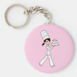 Een meisje met taart op Sleutelhanger