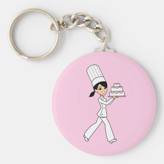Een meisje met taart op Sleutelhanger (Voorkant)