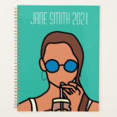 een meisje met tween pop kleurrijke kunst planner (Voorkant)