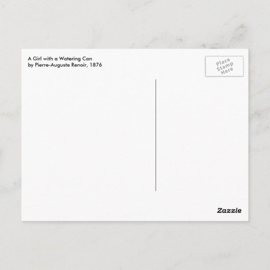 Een meisje met watering kan van Pierre Renoir Briefkaart (Achterkant)