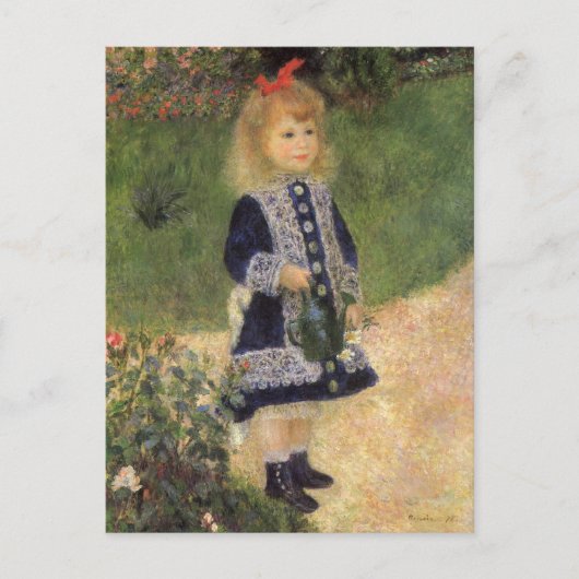 Een meisje met watering kan van Pierre Renoir Briefkaart (Voorkant)