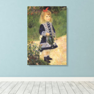 Een meisje met watering kan van Pierre Renoir Canvas Afdruk