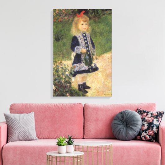 Een meisje met watering kan van Pierre Renoir Canvas Afdruk (Insitu (Woonkamer))