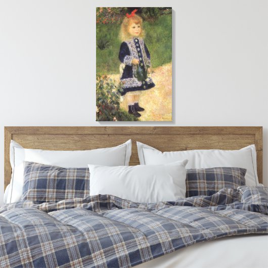 Een meisje met watering kan van Pierre Renoir Canvas Afdruk (Insitu (Slaapkamer))