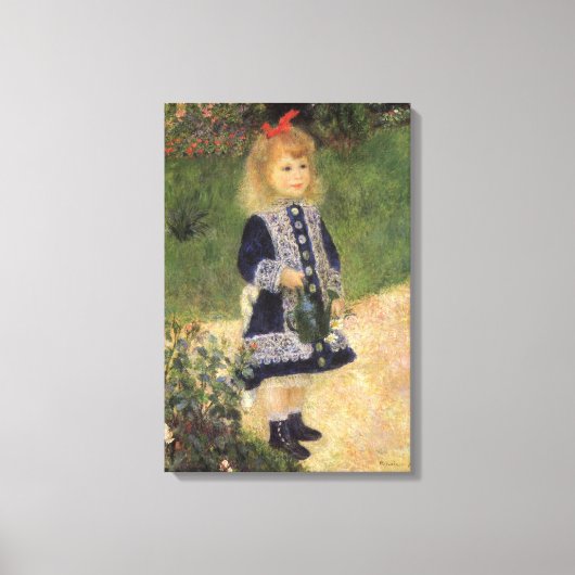 Een meisje met watering kan van Pierre Renoir Canvas Afdruk (Voorkant)