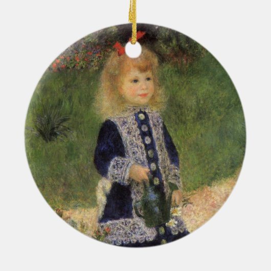 Een meisje met watering kan van Pierre Renoir Keramisch Ornament (Achterkant)