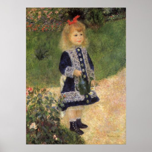 Een meisje met watering kan van Pierre Renoir Poster (Voorkant)