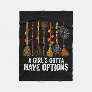 Een meisje moet opties hebben Funny Witches Bezem Fleece Deken