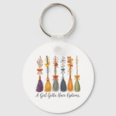 Een meisje moet opties offerte ontwerp hebben sleutelhanger (Voorkant)