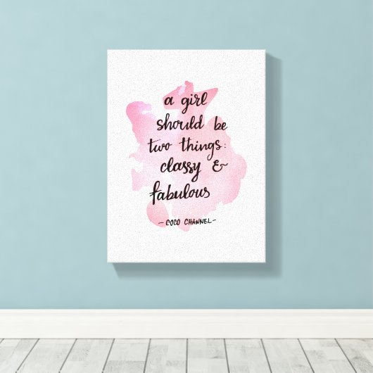 Een meisje moet twee dingen zijn canvas afdruk (Insitu (Houten vloer))