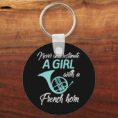 Een meisje nooit onderschatten met een gitaar als sleutelhanger (Voorkant)