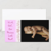 Een meisje... Onze edele kleine pareltje Aankondiging (Voorkant / Achterkant)