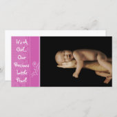 Een meisje... Onze edele kleine pareltje Aankondiging (Voorkant / Achterkant)