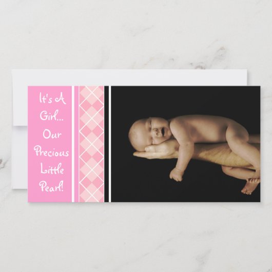 Een meisje... Onze edele kleine pareltje Aankondiging (Voorkant)