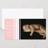 Een meisje... Onze edele kleine pareltje Aankondiging (Voorkant / Achterkant)